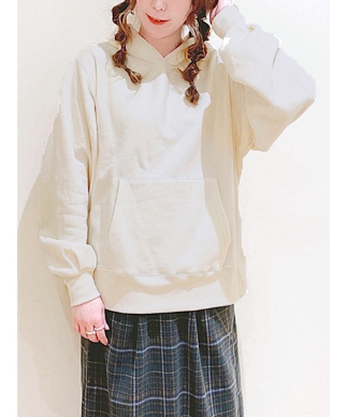 Samansa Mos2（サマンサ モスモス）の「袖口ギャザースウェットパーカー（パーカー・レディース・ブラウン/チャコール/キナリ・ﾌﾘ-）」の2枚目の写真