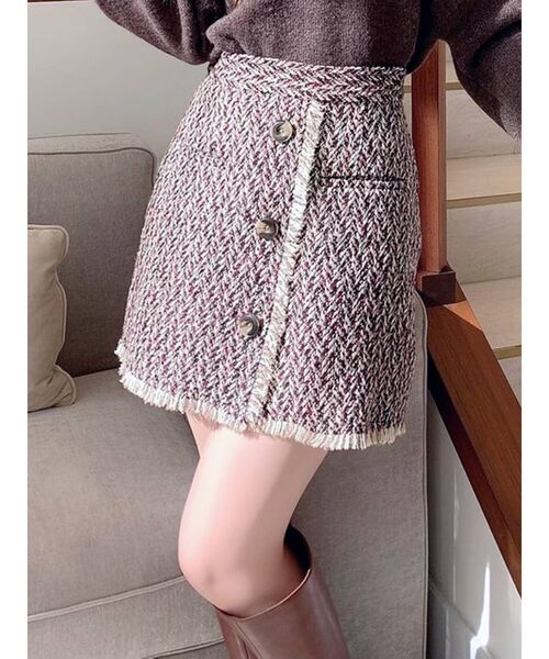 RESEXXY(リゼクシー)の「ツイードデザインスカパン(その他パンツ・レディース・ブラック/その他/その他1・FREE)」の2枚目の写真