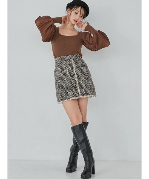 RESEXXY(リゼクシー)の「ツイードデザインスカパン(その他パンツ・レディース・ブラック/その他/その他1・FREE)」の4枚目の写真