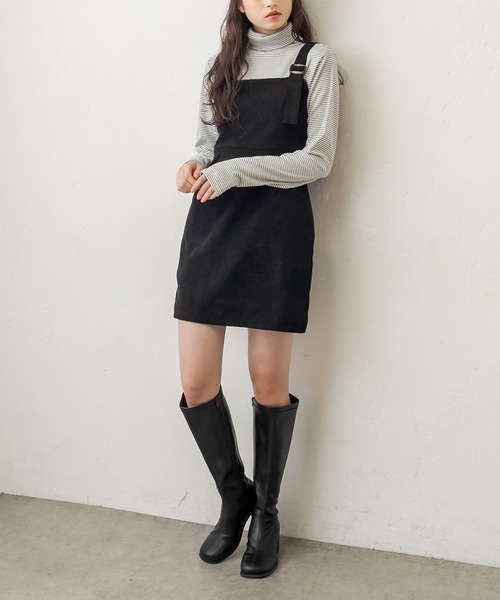 OLIVE des OLIVE（オリーブデオリーブ）の「ツイードミニジャンスカ（ワンピース・レディース・ブラック/ベージュ/スミクロ・FREE）」の4枚目の写真