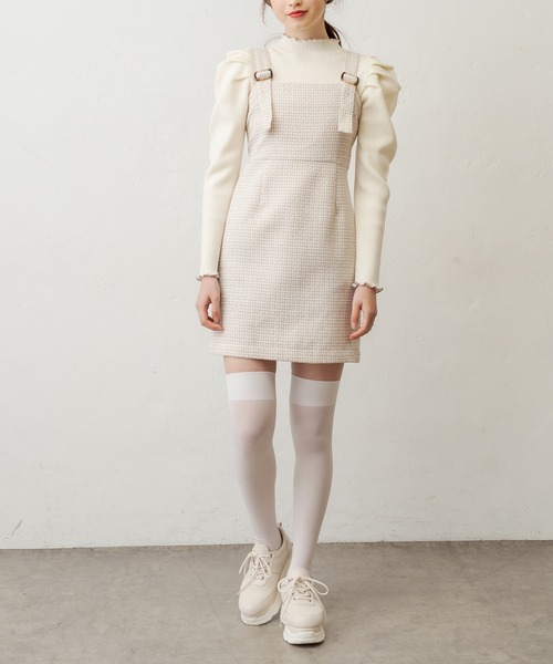 OLIVE des OLIVE（オリーブデオリーブ）の「ツイードミニジャンスカ（ワンピース・レディース・ブラック/ベージュ/スミクロ・FREE）」の10枚目の写真