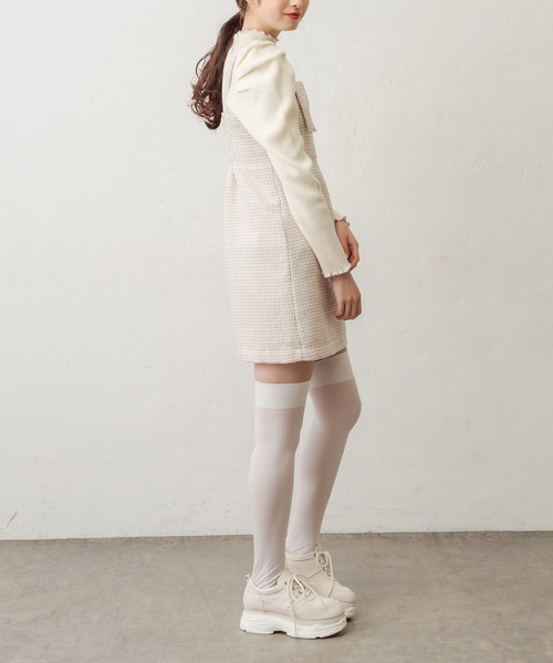 OLIVE des OLIVE（オリーブデオリーブ）の「ツイードミニジャンスカ（ワンピース・レディース・ブラック/ベージュ/スミクロ・FREE）」の11枚目の写真