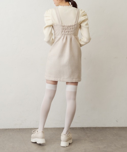 OLIVE des OLIVE（オリーブデオリーブ）の「ツイードミニジャンスカ（ワンピース・レディース・ブラック/ベージュ/スミクロ・FREE）」の12枚目の写真