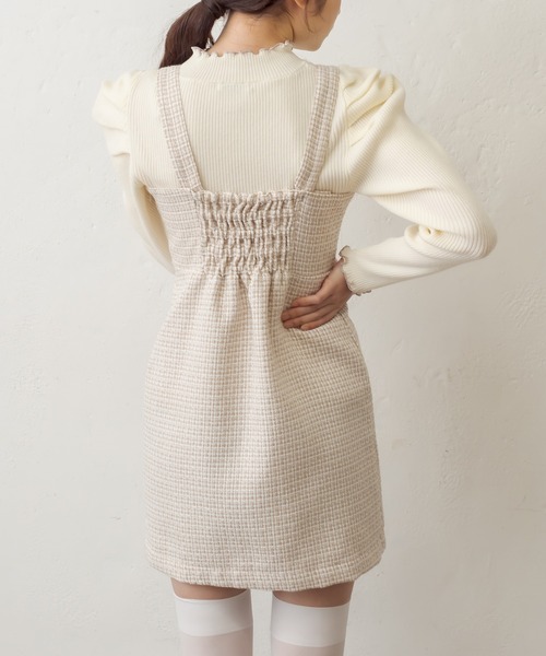 OLIVE des OLIVE（オリーブデオリーブ）の「ツイードミニジャンスカ（ワンピース・レディース・ブラック/ベージュ/スミクロ・FREE）」の15枚目の写真