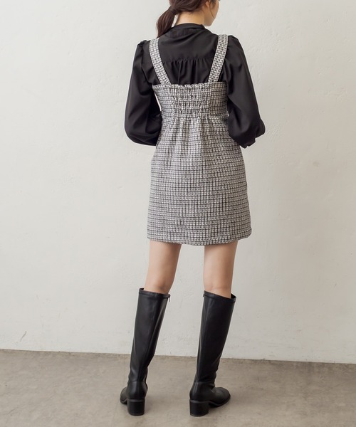 OLIVE des OLIVE（オリーブデオリーブ）の「ツイードミニジャンスカ（ワンピース・レディース・ブラック/ベージュ/スミクロ・FREE）」の20枚目の写真