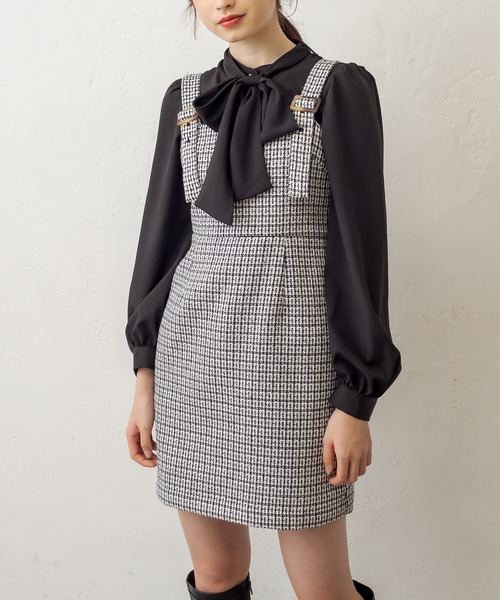 OLIVE des OLIVE（オリーブデオリーブ）の「ツイードミニジャンスカ（ワンピース・レディース・ブラック/ベージュ/スミクロ・FREE）」の21枚目の写真