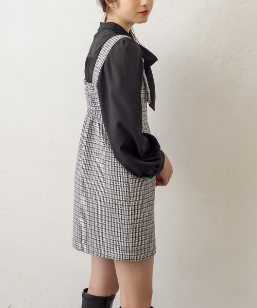 OLIVE des OLIVE（オリーブデオリーブ）の「ツイードミニジャンスカ（ワンピース・レディース・ブラック/ベージュ/スミクロ・FREE）」の22枚目の写真