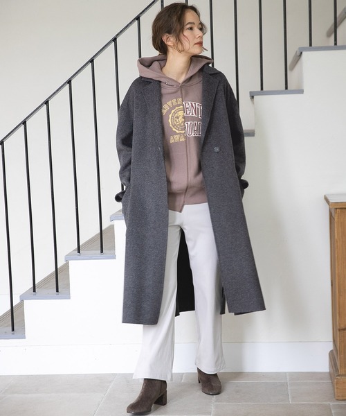 niko and...(ニコアンド)の「裏毛リメイクライクロゴパーカー(パーカー・レディース・ホワイト/グレー/モカ/ネイビー・MEDIUM/LARGE)」の8枚目の写真