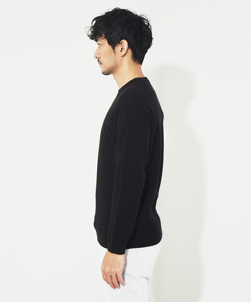 ABAHOUSE GRAY(アバハウスグレイ)の「【裏配色】カノコ プルオーバー クルーネック ニット(ニット/セーター・メンズ・ブラック/ピンクベージュ/グレイッシュブルー/ホワイト・46/48)」の6枚目の写真