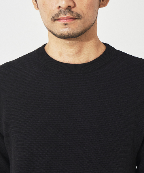 ABAHOUSE GRAY(アバハウスグレイ)の「【裏配色】カノコ プルオーバー クルーネック ニット(ニット/セーター・メンズ・ブラック/ピンクベージュ/グレイッシュブルー/ホワイト・46/48)」の8枚目の写真