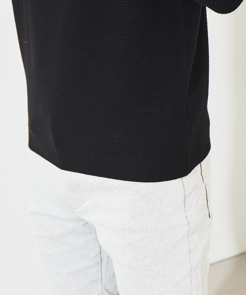 ABAHOUSE GRAY(アバハウスグレイ)の「【裏配色】カノコ プルオーバー クルーネック ニット(ニット/セーター・メンズ・ブラック/ピンクベージュ/グレイッシュブルー/ホワイト・46/48)」の10枚目の写真
