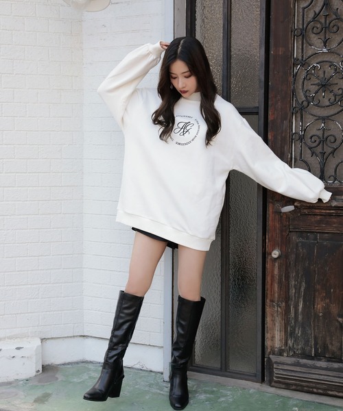 ANDGEEBEE（アンジービー）の「【UNISEX】サークルロゴ裏起毛スウェット（スウェット・レディース・ブラック/ホワイト・MEDIUM）」の18枚目の写真