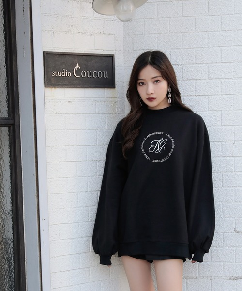 ANDGEEBEE（アンジービー）の「【UNISEX】サークルロゴ裏起毛スウェット（スウェット・レディース・ブラック/ホワイト・MEDIUM）」の12枚目の写真