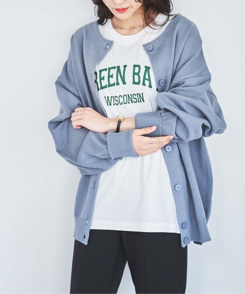 WEGO（ウィゴー）の「WEGO/【WEB限定】2WAYボリュームスリーブカラーカーディガン（カーディガン/ボレロ・レディース・ホワイト/ブラック/サックスブルー/ピンク/グリーン/ダークオレンジ・FREE）」の5枚目の写真