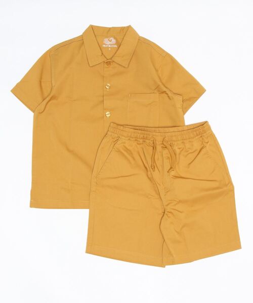 FRUIT OF THE LOOM（フルーツオブザルーム）の「Kids開襟シャツセットアップ（セットアップ・キッズ・カーキ/マスタード/ブラック・S/M/L）」の3枚目の写真