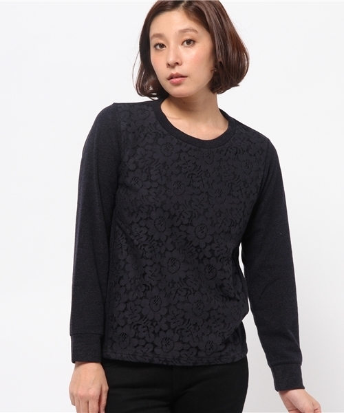 OUTLET(アウトレット)の「【Ciaopanic】レースニットソー(Tシャツ/カットソー・レディース・グレー/ネイビー・FREE)」の2枚目の写真