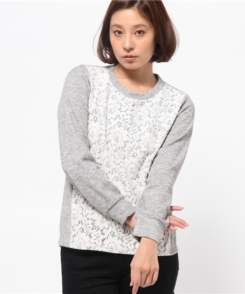 OUTLET(アウトレット)の「【Ciaopanic】レースニットソー(Tシャツ/カットソー・レディース・グレー/ネイビー・FREE)」の1枚目の写真