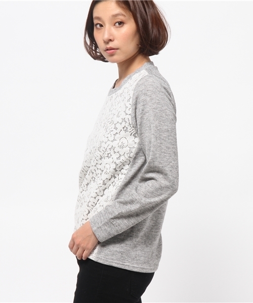 OUTLET(アウトレット)の「【Ciaopanic】レースニットソー(Tシャツ/カットソー・レディース・グレー/ネイビー・FREE)」の4枚目の写真