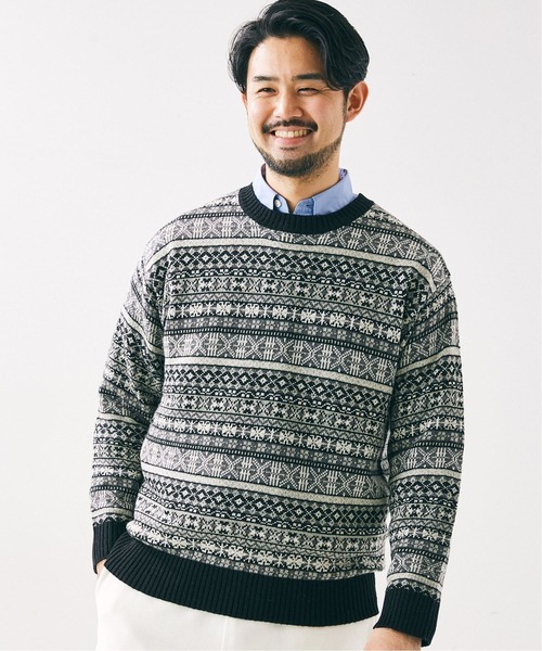 417 EDIFICE（フォーワンセブンエディフィス）の「WOOLLEN ノルディックセーター（ニット/セーター・メンズ・ホワイト/ブラック・SMALL/MEDIUM/LARGE）」の7枚目の写真