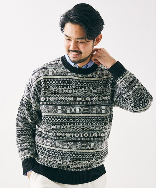 417 EDIFICE（フォーワンセブンエディフィス）の「WOOLLEN ノルディックセーター（ニット/セーター・メンズ・ホワイト/ブラック・SMALL/MEDIUM/LARGE）」の8枚目の写真