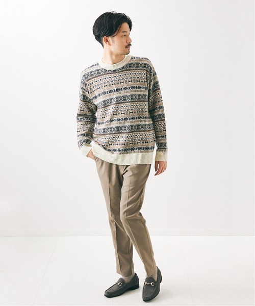 417 EDIFICE（フォーワンセブンエディフィス）の「WOOLLEN ノルディックセーター（ニット/セーター・メンズ・ホワイト/ブラック・SMALL/MEDIUM/LARGE）」の3枚目の写真