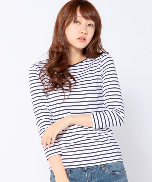 Another Edition（アナザーエディション）の「フライスボートネックカットソー/AEBC フライス B/N◆（Tシャツ/カットソー・レディース・オフホワイト/ブラック/グレー/コバルトブルー/ネイビー・フリー）」の4枚目の写真