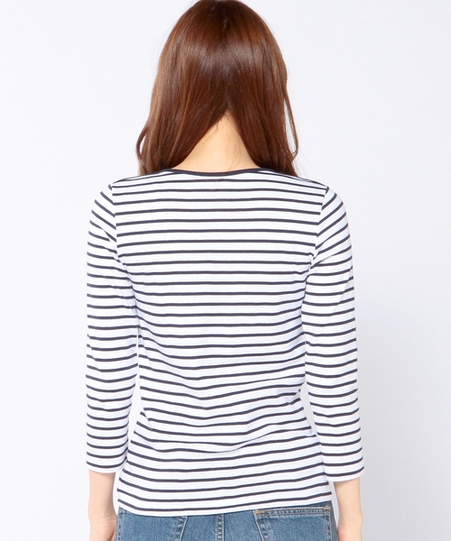 Another Edition（アナザーエディション）の「フライスボートネックカットソー/AEBC フライス B/N◆（Tシャツ/カットソー・レディース・オフホワイト/ブラック/グレー/コバルトブルー/ネイビー・フリー）」の6枚目の写真