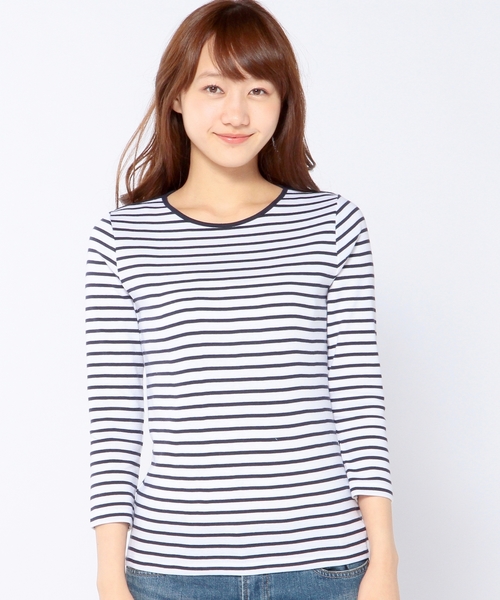 Another Edition（アナザーエディション）の「フライスボートネックカットソー/AEBC フライス B/N◆（Tシャツ/カットソー・レディース・オフホワイト/ブラック/グレー/コバルトブルー/ネイビー・フリー）」の7枚目の写真