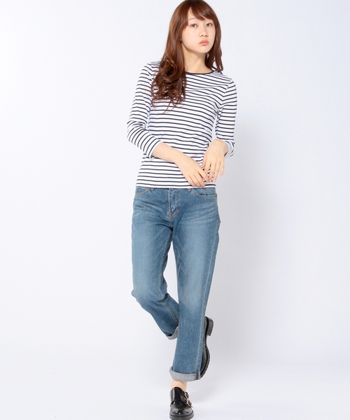 Another Edition（アナザーエディション）の「フライスボートネックカットソー/AEBC フライス B/N◆（Tシャツ/カットソー・レディース・オフホワイト/ブラック/グレー/コバルトブルー/ネイビー・フリー）」の9枚目の写真