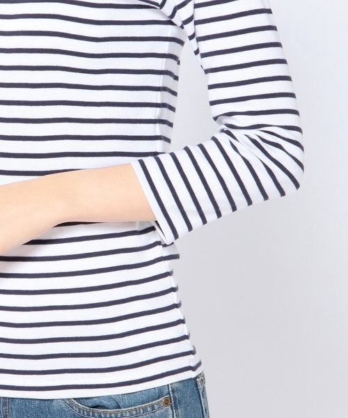 Another Edition（アナザーエディション）の「フライスボートネックカットソー/AEBC フライス B/N◆（Tシャツ/カットソー・レディース・オフホワイト/ブラック/グレー/コバルトブルー/ネイビー・フリー）」の18枚目の写真