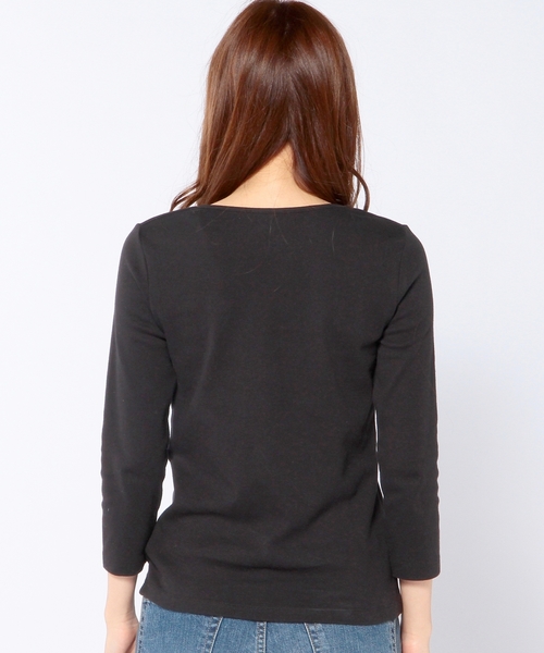 Another Edition（アナザーエディション）の「フライスボートネックカットソー/AEBC フライス B/N◆（Tシャツ/カットソー・レディース・オフホワイト/ブラック/グレー/コバルトブルー/ネイビー・フリー）」の13枚目の写真