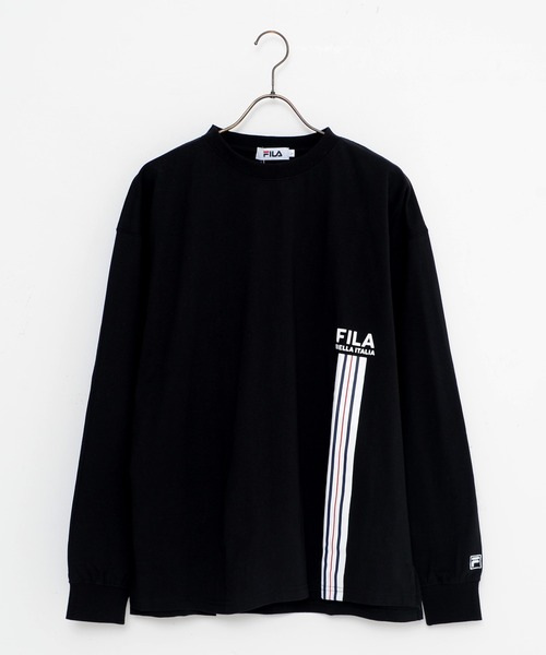 FILA(フィラ)の「【FILA/フィラ】WEB限定 別注 ワンポイントロゴ ラインプリント 綿100% ビックシルエット ドロップショルダー ロンT 長袖Tシャツ(Tシャツ/カットソー・メンズ・ホワイト/チャコールグレー/ブラック・LL/M/L)」の14枚目の写真