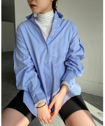 LOWRYS FARM | ストライプオーバーシャツＬＳ　262436(シャツ/ブラウス)