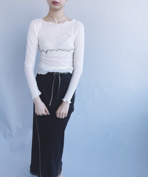 ベースレンジ BASERANGE CORE TABBYS STAR LONG SLEEVE カットソー ホワイト サイズ：S BASERANGE/ベースレンジ】CORE TABBYS STAR LONG SLEEVE：T
