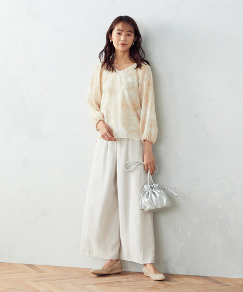 COMME CA ISM（コムサイズム）の「タイダイ風プリント シアー ブラウス（シャツ/ブラウス・レディース・ライトグレー系/ベージュ系/サックスブルー系・SMALL/MEDIUM/LARGE）」の20枚目の写真