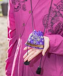チャイハネ | 【チャイハネ】ビーズ刺繍巾着ポーチネックレス(ネックレス)