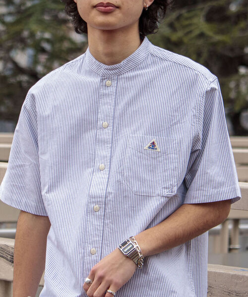 GEVACO（ゲバコ）の「【GEVACO/ゲバコ】バンドカラーOX 半袖シャツ（シャツ/ブラウス・メンズ・ホワイト/サックスブルー/ホワイト系その他・SMALL/MEDIUM/LARGE）」の2枚目の写真