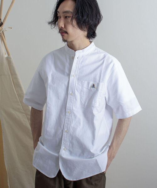 GEVACO（ゲバコ）の「【GEVACO/ゲバコ】バンドカラーOX 半袖シャツ（シャツ/ブラウス・メンズ・ホワイト/サックスブルー/ホワイト系その他・SMALL/MEDIUM/LARGE）」の4枚目の写真