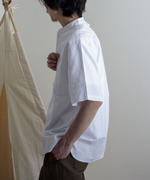 GEVACO（ゲバコ）の「【GEVACO/ゲバコ】バンドカラーOX 半袖シャツ（シャツ/ブラウス・メンズ・ホワイト/サックスブルー/ホワイト系その他・SMALL/MEDIUM/LARGE）」の8枚目の写真