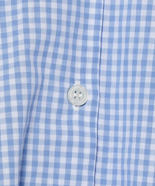 SETTO（セット）の「SETTO / GINGHAM OKKAKE SHIRT ギンガムチェック オッカケシャツ（シャツ/ブラウス・レディース・グリーン/サックスブルー・1/2）」の8枚目の写真