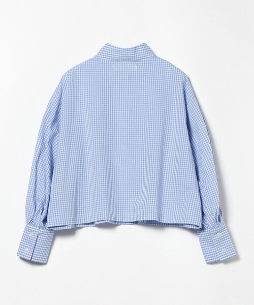 SETTO（セット）の「SETTO / GINGHAM OKKAKE SHIRT ギンガムチェック オッカケシャツ（シャツ/ブラウス・レディース・グリーン/サックスブルー・1/2）」の10枚目の写真