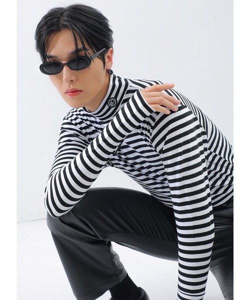 BASIC COTTON（ベーシックコットン）の「『BASIC COTTON/ベーシックコットン』アームウォーマーポーラ ロングスリーブカットソー（Tシャツ/カットソー・レディース・ホワイト/ブラック/A・FREE）」の3枚目の写真