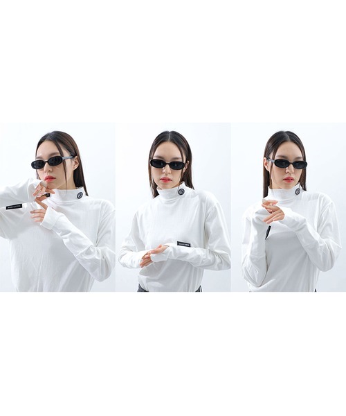 BASIC COTTON（ベーシックコットン）の「『BASIC COTTON/ベーシックコットン』アームウォーマーポーラ ロングスリーブカットソー（Tシャツ/カットソー・レディース・ホワイト/ブラック/A・FREE）」の5枚目の写真