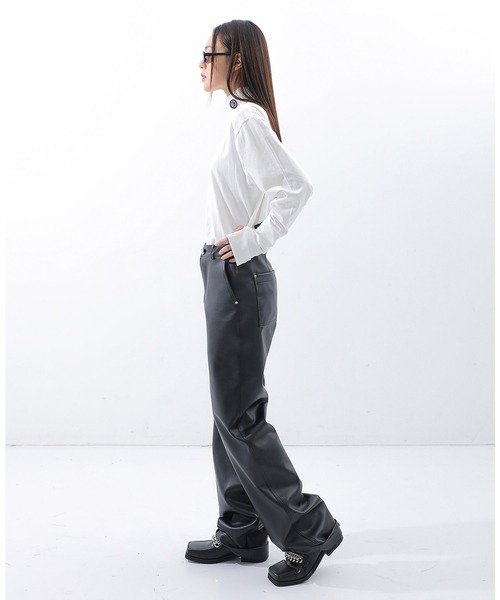 BASIC COTTON（ベーシックコットン）の「『BASIC COTTON/ベーシックコットン』アームウォーマーポーラ ロングスリーブカットソー（Tシャツ/カットソー・レディース・ホワイト/ブラック/A・FREE）」の7枚目の写真