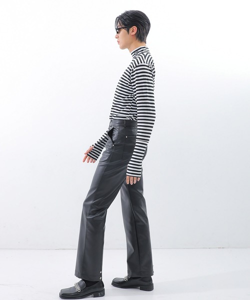 BASIC COTTON（ベーシックコットン）の「『BASIC COTTON/ベーシックコットン』アームウォーマーポーラ ロングスリーブカットソー（Tシャツ/カットソー・レディース・ホワイト/ブラック/A・FREE）」の13枚目の写真