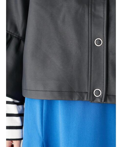 ELENCARE DUE（エレンカーレデュエ）の「・ELENCARE DUE 合皮ノーカラーブルゾン＊（ブルゾン・レディース・グレイッシュベージュ/ブラック・FREE）」の11枚目の写真