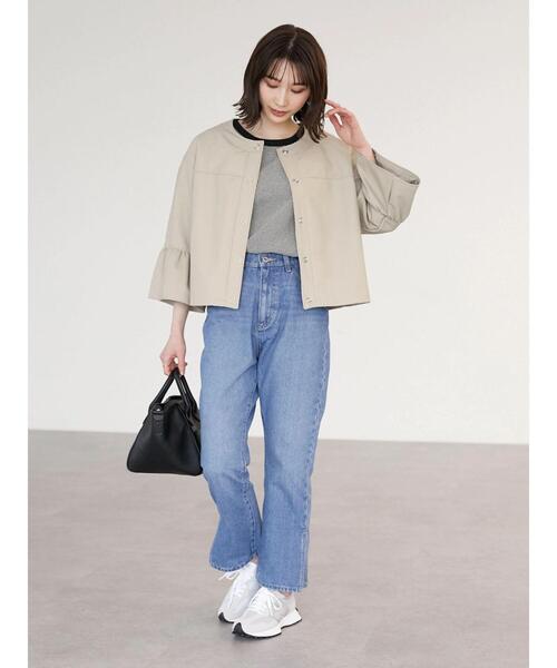 ELENCARE DUE（エレンカーレデュエ）の「・ELENCARE DUE 合皮ノーカラーブルゾン＊（ブルゾン・レディース・グレイッシュベージュ/ブラック・FREE）」の15枚目の写真