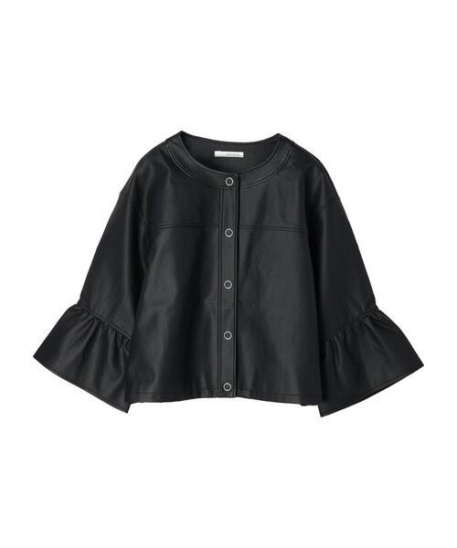 ELENCARE DUE（エレンカーレデュエ）の「・ELENCARE DUE 合皮ノーカラーブルゾン＊（ブルゾン・レディース・グレイッシュベージュ/ブラック・FREE）」の18枚目の写真