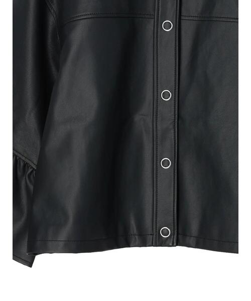 ELENCARE DUE（エレンカーレデュエ）の「・ELENCARE DUE 合皮ノーカラーブルゾン＊（ブルゾン・レディース・グレイッシュベージュ/ブラック・FREE）」の22枚目の写真