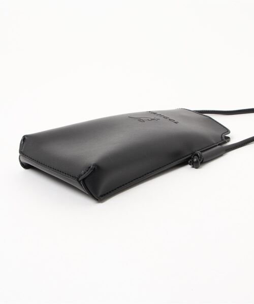 KANGOL(カンゴール)の「【KANGOL/カンゴール】 型押しロゴ PU レザー 縦型 ショルダーポーチ(ショルダーバッグ・メンズ・ブラック/ベージュ・FREE)」の5枚目の写真